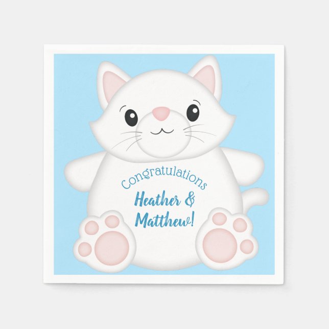Guardanapo De Papel Gatinho de Chá de fraldas Gato Azul (Frente)