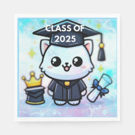 Guardanapo De Papel Gatinho de Graduação Elegante