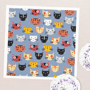 Guardanapo De Papel Gatinho Gato Gato Azul
