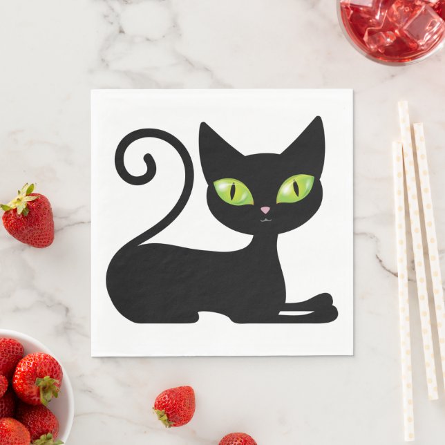 Guardanapo De Papel Gatinho Gelado Gatinho de Halloween Negro Napkins (Insitu)