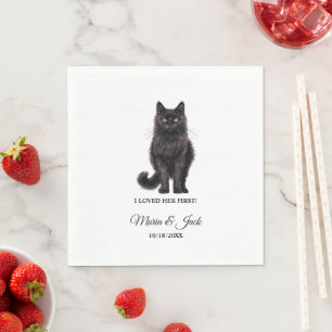 Guardanapo De Papel Gato Asiático Negro Eu Amava Seu Primeiro Casament