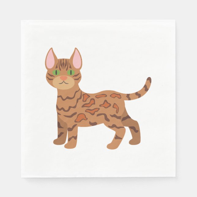 Guardanapo De Papel gato bengala (Frente)