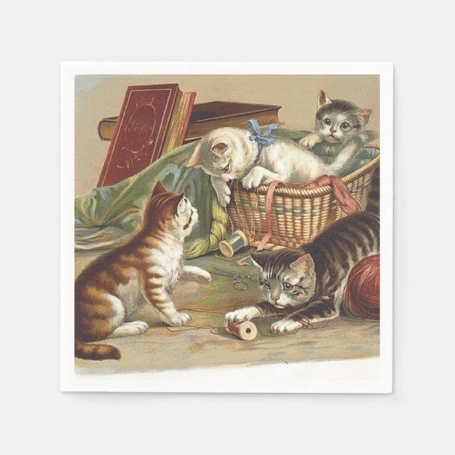 Guardanapo De Papel Gato Curioso da TTI (Frente)