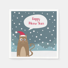 Guardanapo De Papel Gato de animação, natal, gato de chapéu