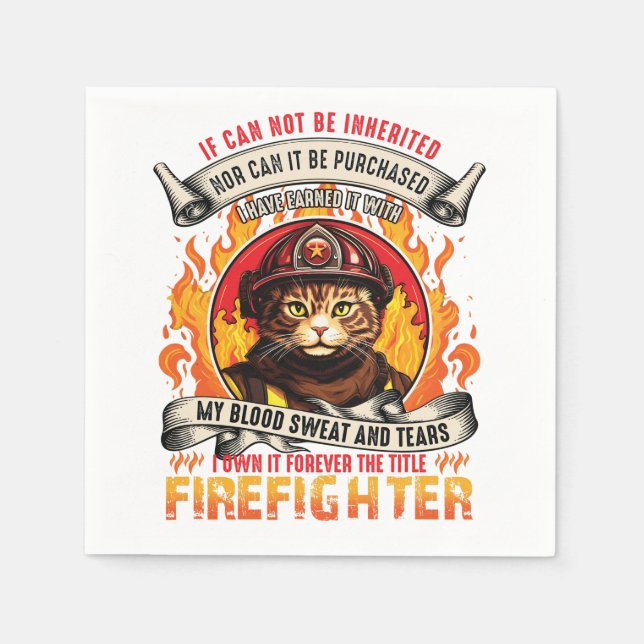 Guardanapo De Papel Gato de Bombeiro (Frente)