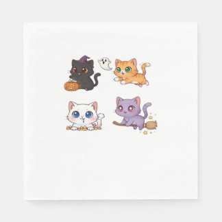 Guardanapo De Papel Gato de Halloween Gato Espantoso e Elegante Inspir