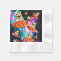 Gato de pizza espacial engraçado