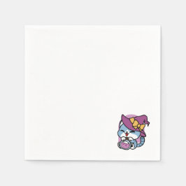 Guardanapo De Papel Gato do Halloween Tabby - Chapéu das Bruxas e Arte