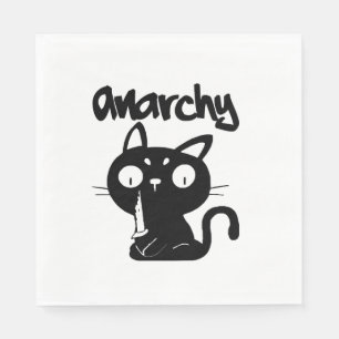 Guardanapo De Papel Gato Engraçado Anarquia Animais De Halloween Para