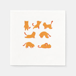 Guardanapo De Papel Gato Exercício Engraçado Gato Bonito Proprietário