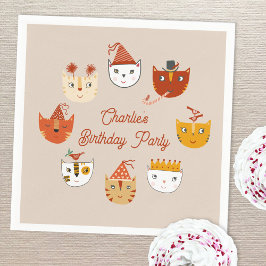 Guardanapo De Papel Gato Gato Gato Gato-Gato Personalizado Aniversário