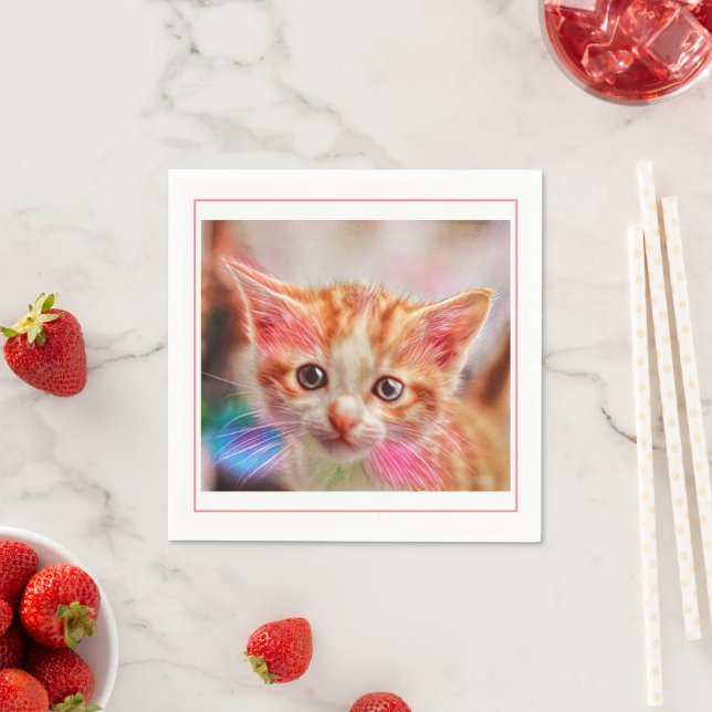 Guardanapo De Papel Gato Gengibre Gengibre Gelado Gelado Gelado Gelado (Insitu)