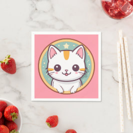 Guardanapo De Papel Gato Japonês Bonito Kawaii Kitten