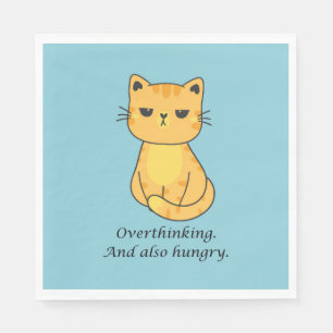 Guardanapo De Papel Gato Laranja Fresco E Fome