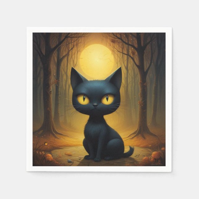 Guardanapo De Papel Gato negro (Frente)