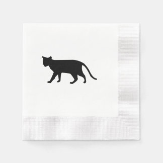 Guardanapo De Papel Gato Negro Gato de Silhuette Purr Meow Arte Simple