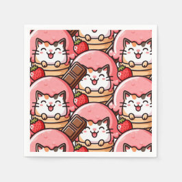 Guardanapo De Papel Gato no Cone  