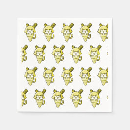 Guardanapo De Papel Gato no Cone Amarelo 