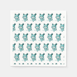 Guardanapo De Papel Gato no Cone Azul Perfeito 