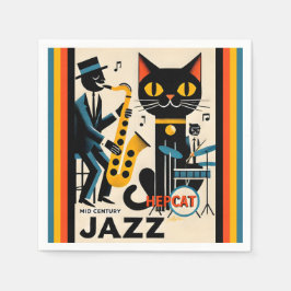 Guardanapo De Papel Gato Preto HepCat da Era do Jazz de Meados do Sécu