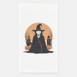 Guardanapo De Papel Gato Preto Salem Místico com Pumpkins