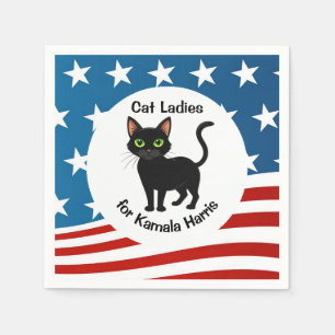 Guardanapo De Papel Gato Senhoras para Kamala Harris Design