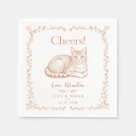 Guardanapo De Papel Gato Tabby Laranja Personalizado Casamento boho Pr