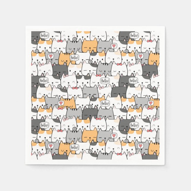 Guardanapo De Papel Gatos (Frente)