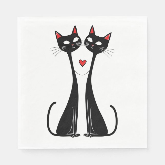 Guardanapo De Papel Gatos Apaixonados (Frente)