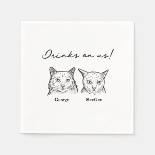 Guardanapo De Papel Gatos Bonitos Bebem No Casamento De Nós