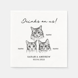 Guardanapo De Papel Gatos Bonitos De 3 Gatos Nos Casamentos