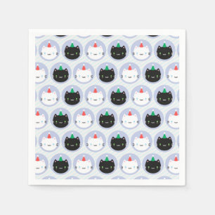 Guardanapo De Papel Gatos bonitos em chapéus de festa