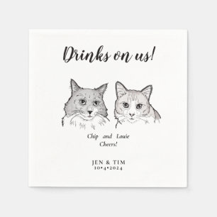 Guardanapo De Papel Gatos bonitos encaram apetite bebe no casamento co