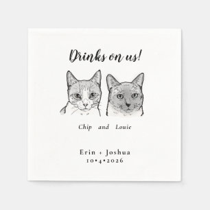 Guardanapo De Papel Gatos bonitos encaram apetite bebe no casamento co