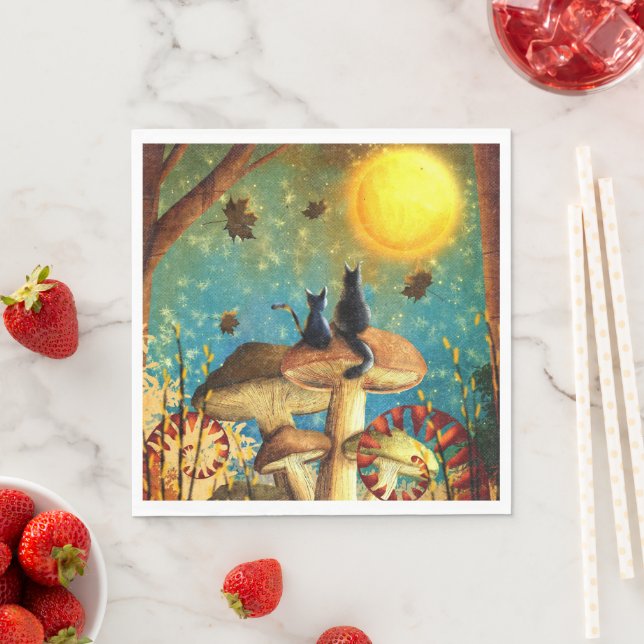 Guardanapo De Papel Gatos De Cogumelo (Insitu)