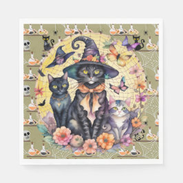 Guardanapo De Papel Gatos de Halloween