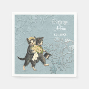 Guardanapo De Papel Gatos finos que Wedding o azul 2