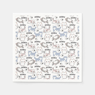 Guardanapo De Papel Gatos Fofinhos e Corações Meow