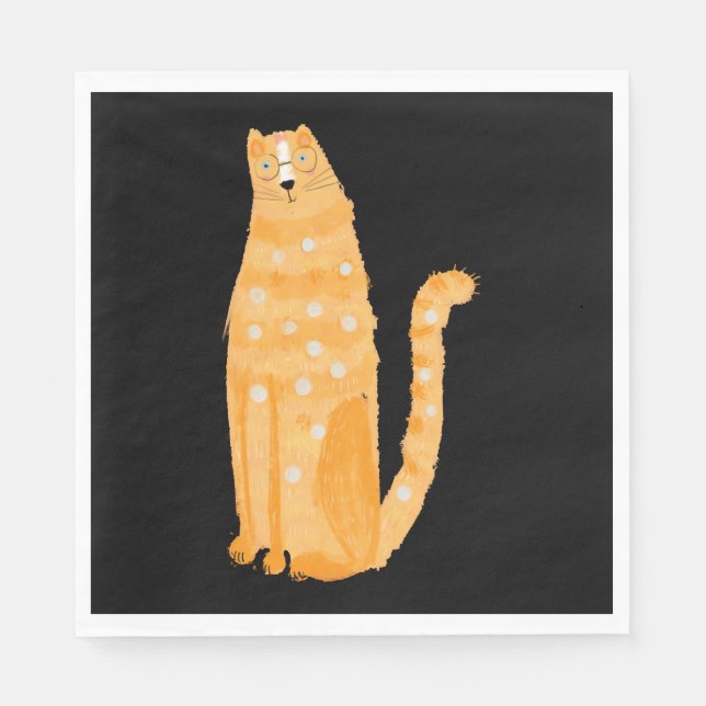 Guardanapo De Papel Gatos Laranja (Frente)