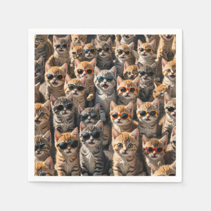 Guardanapo De Papel Gatos legal Vestindo óculos escuros