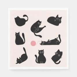 Guardanapo De Papel Gatos Pretos bobos