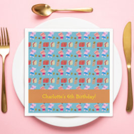 Guardanapo De Papel Gatos Reproduzíveis com Aniversário de criança de 