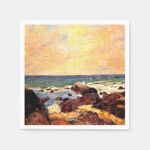 Guardanapo De Papel Gauguin - Rochas e Mar, 1886, pintura