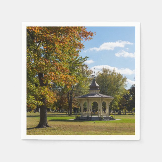 Guardanapo De Papel Gazebo de Outono no Maple Park (Frente)