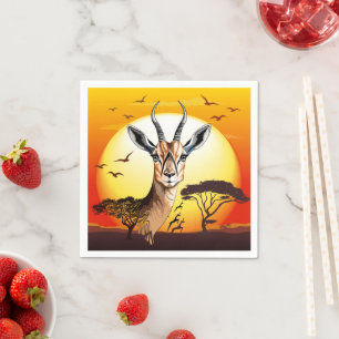 Guardanapo De Papel Gazelle African Antelope Wild Animal