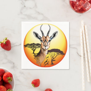 Guardanapo De Papel Gazelle African Antelope Wild Animal