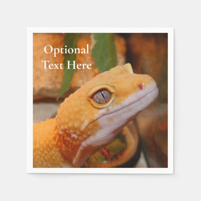 Guardanapo De Papel Gecko Leopardo Amarelo (Frente)