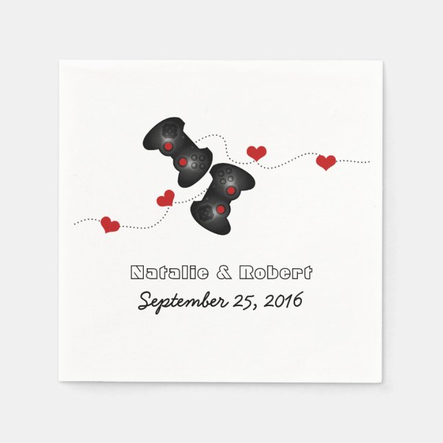 Guardanapo De Papel Geeky Gamers Papel de Casamento Napkins Dark (Frente)