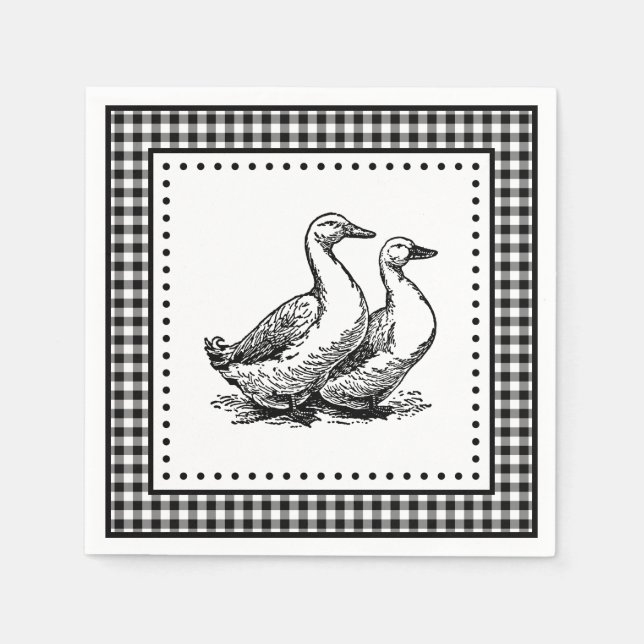 Guardanapo De Papel Geese Gingham (Frente)