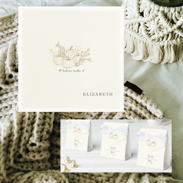 Guardanapo De Papel Gêmeos creme e bebês fazem 4 Chás de abóboras (Criador carregado)